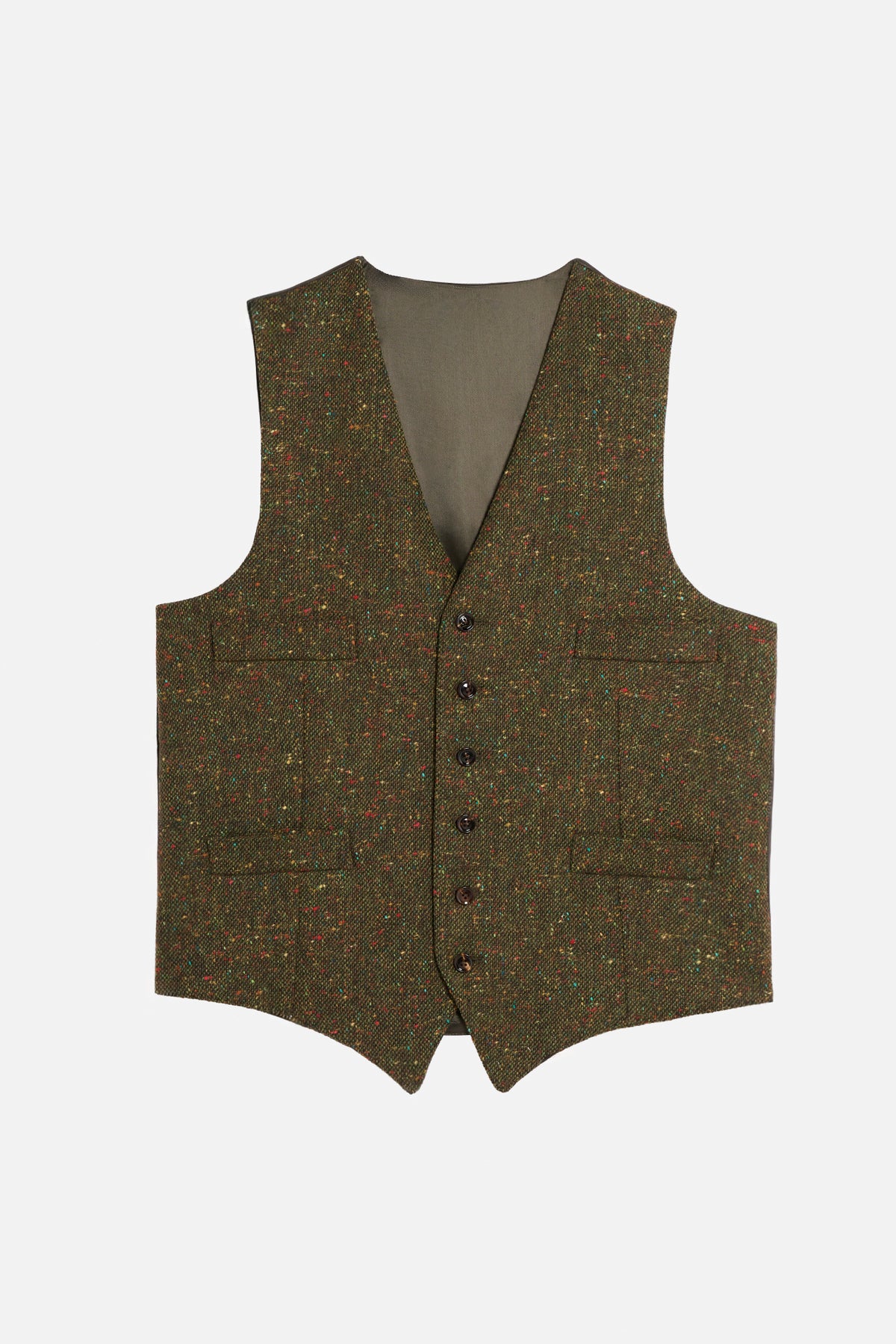 Abito con Gilet in Donegal Tweed – Verde