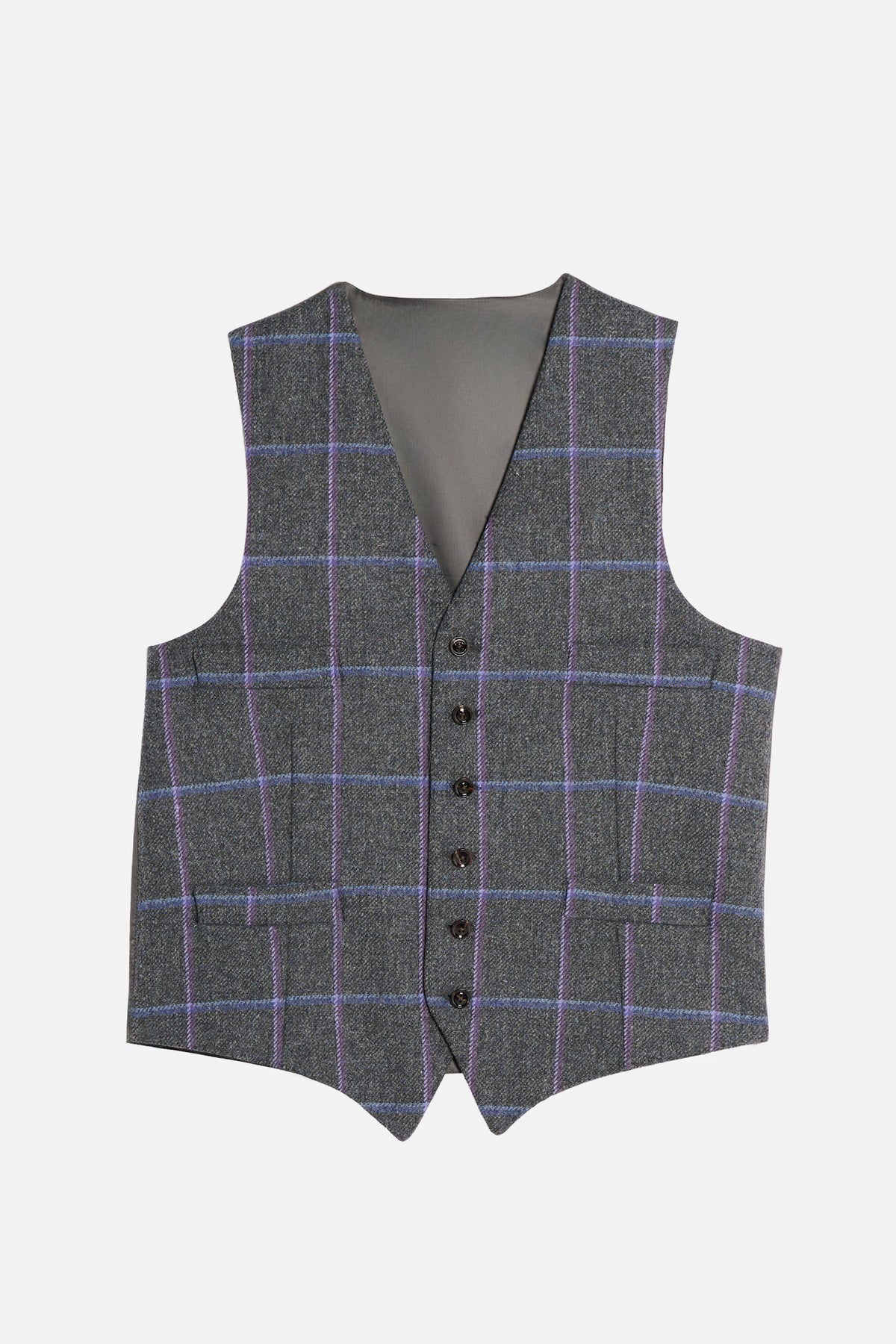 Abito con Gilet in Scottish Tweed – Grigio a grandi scacchi