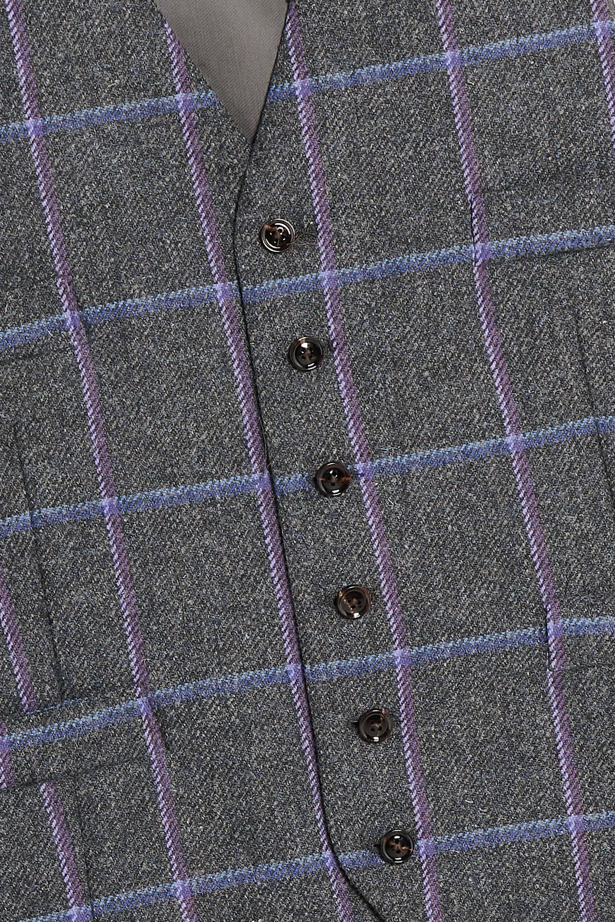 Abito con Gilet in Scottish Tweed – Grigio a grandi scacchi
