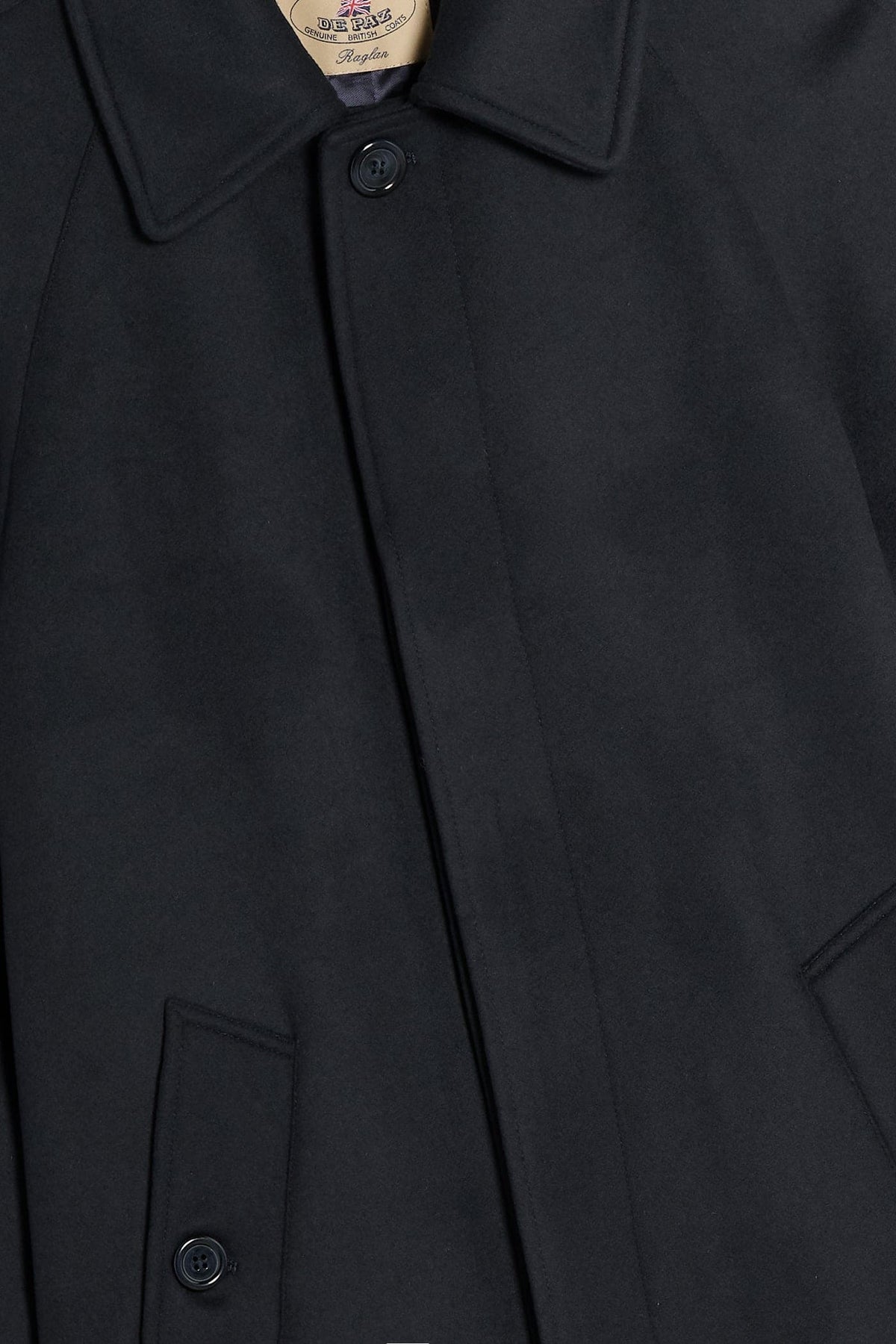 Melton Wool Raglan Coat - Navy