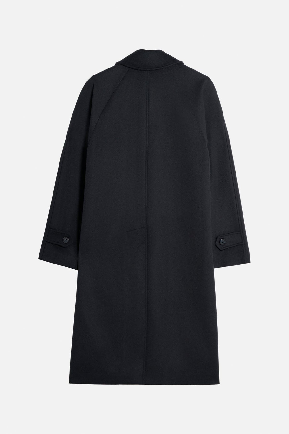 Melton Wool Raglan Coat - Navy