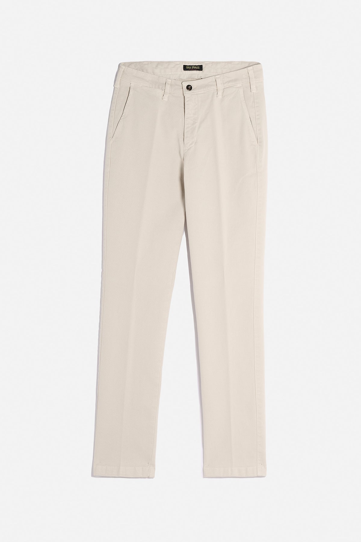Pantalone Chinos De Paz in cotone invernale avorio con vestibilità regolare
