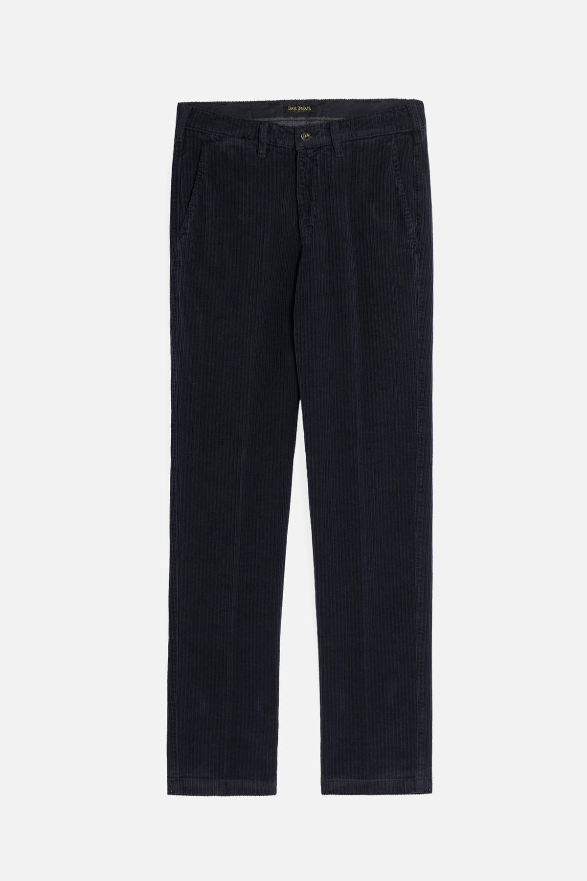 Pantalone Chinos De Paz in velluto blu navy con gamba dritta