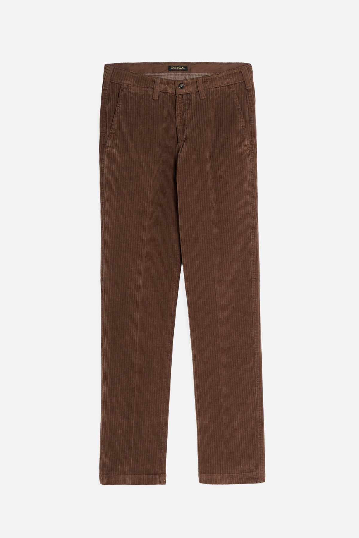 Pantalone Chinos De Paz in velluto color caramello con gamba dritta