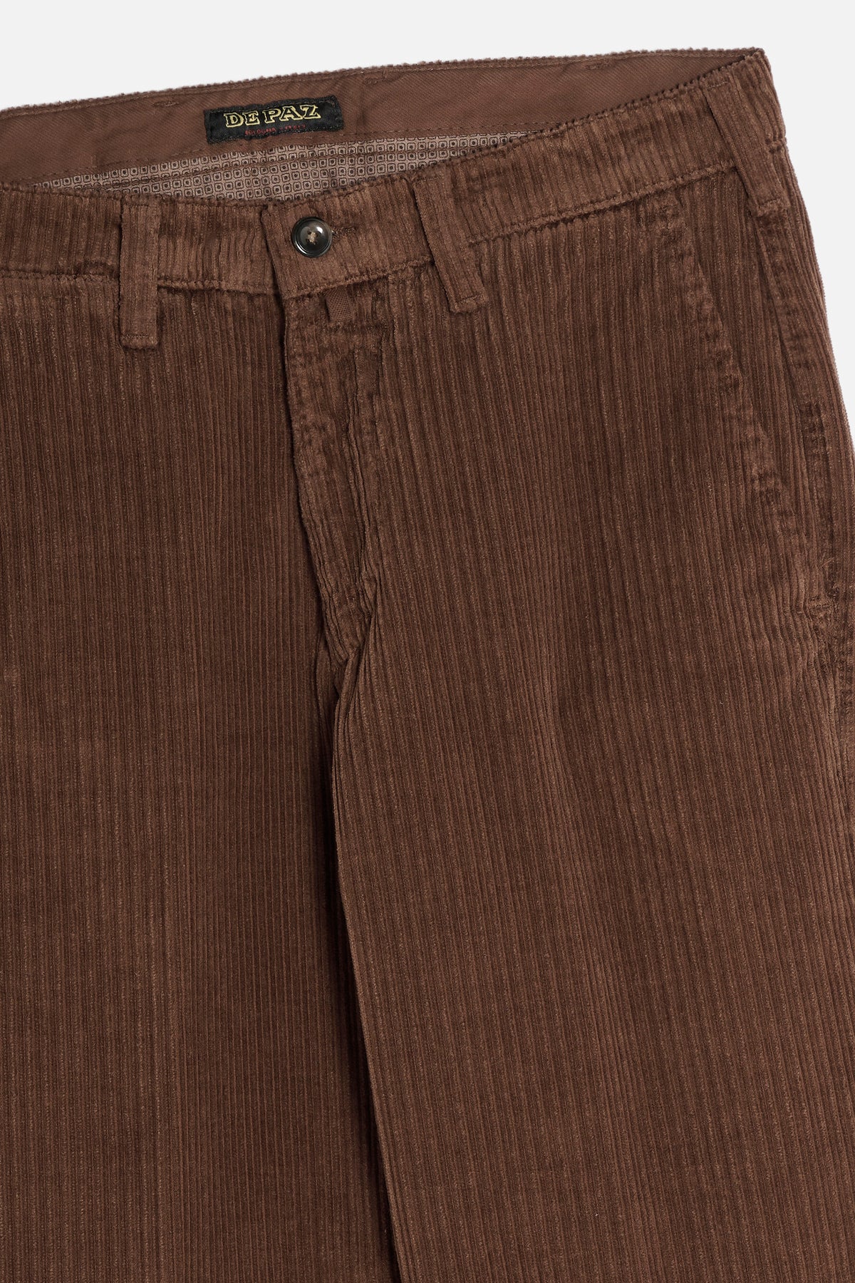 Dettaglio Pantalone Chinos caramello in velluto rocciatore a coste alternate