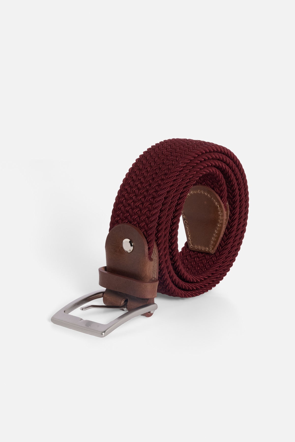Cintura elastica intrecciata bordeaux