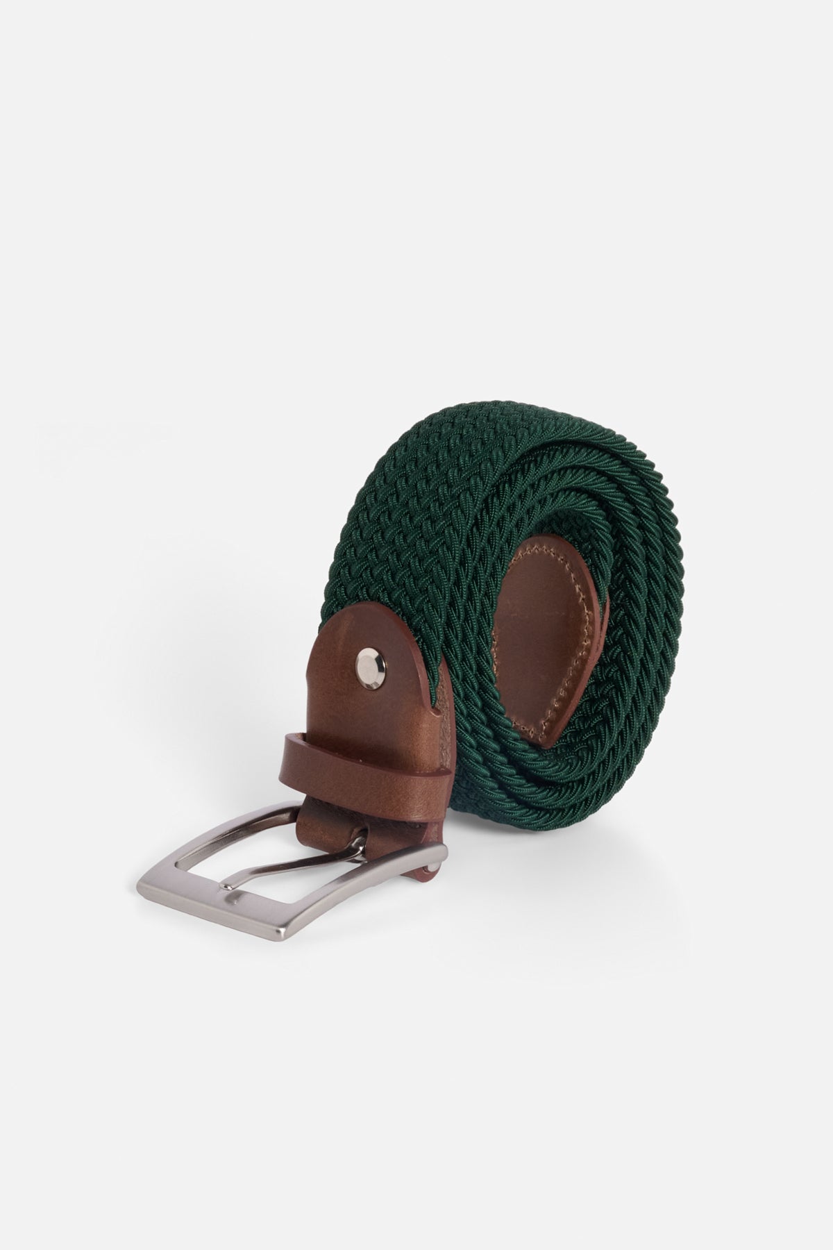 Cintura elastica intrecciata De Paz verde bottiglia
