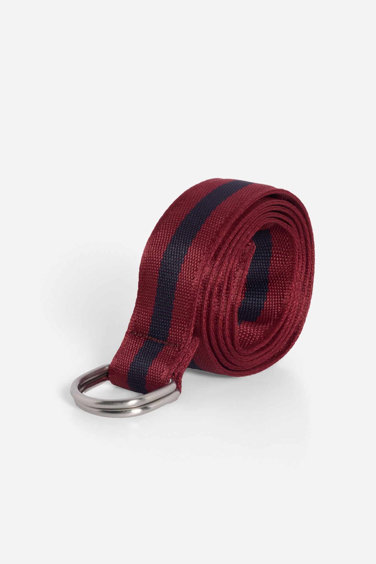 Cintura in Gros Grain bordeaux con riga blu navy