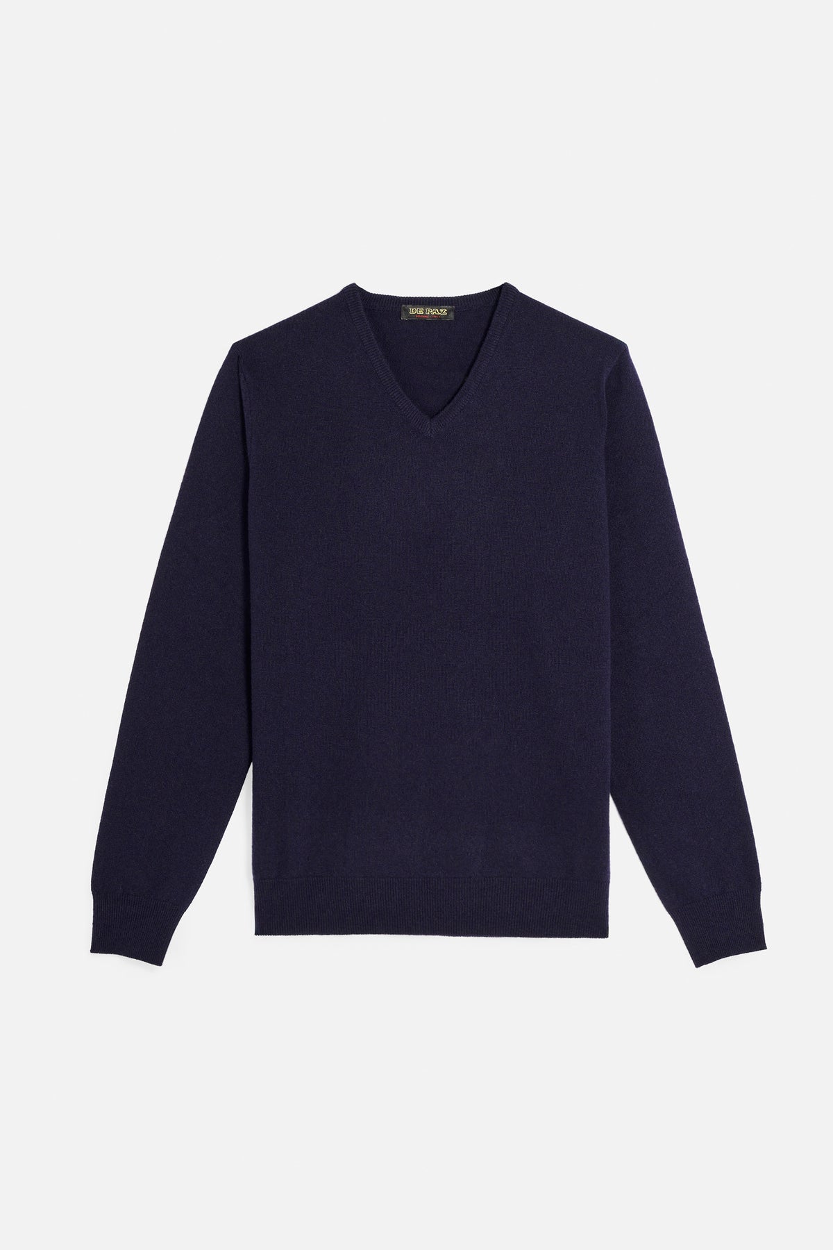Collo a V in Merino/Cashmere - Blu Navy