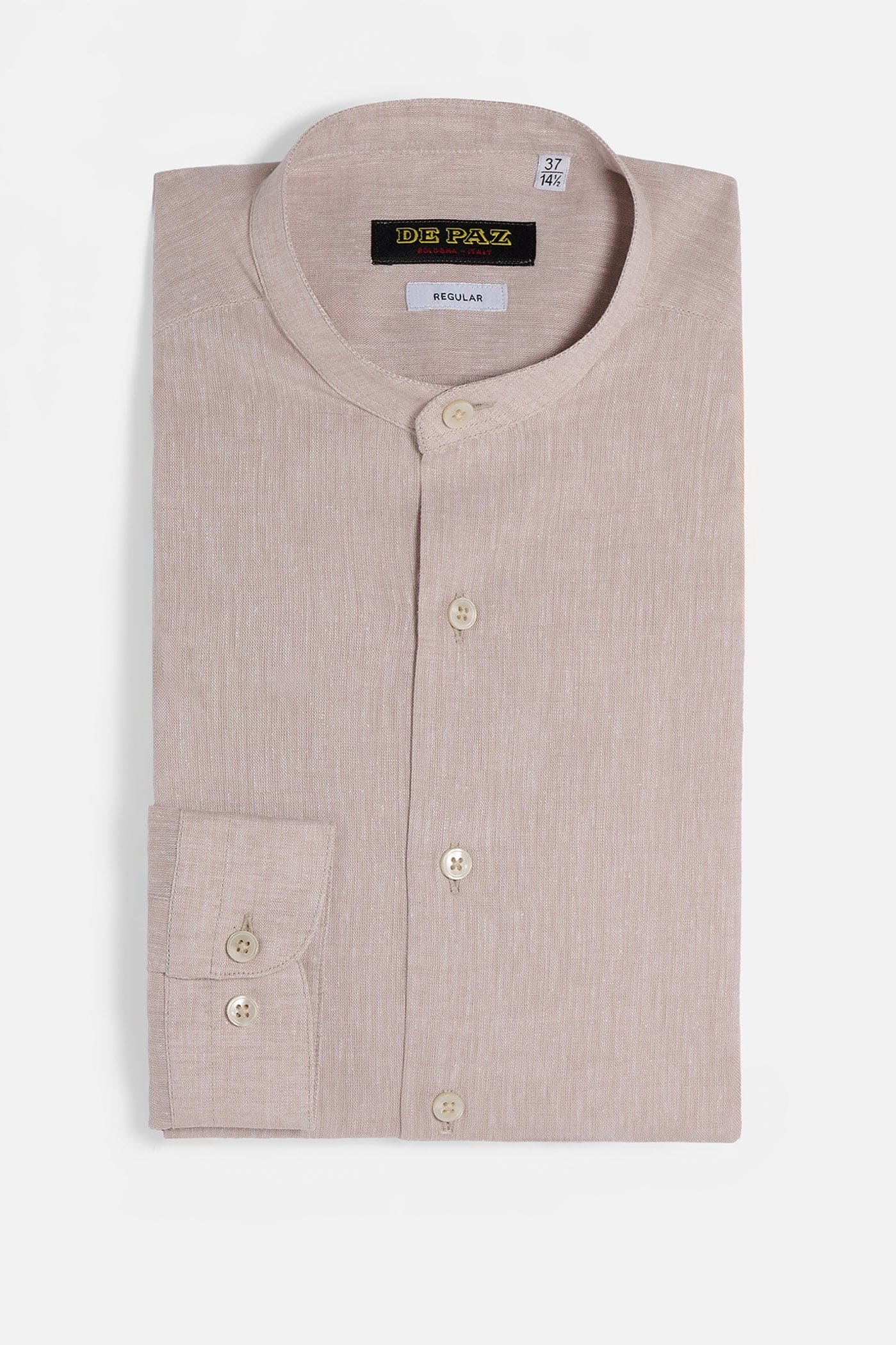 Mandarin collar lino/cotone
