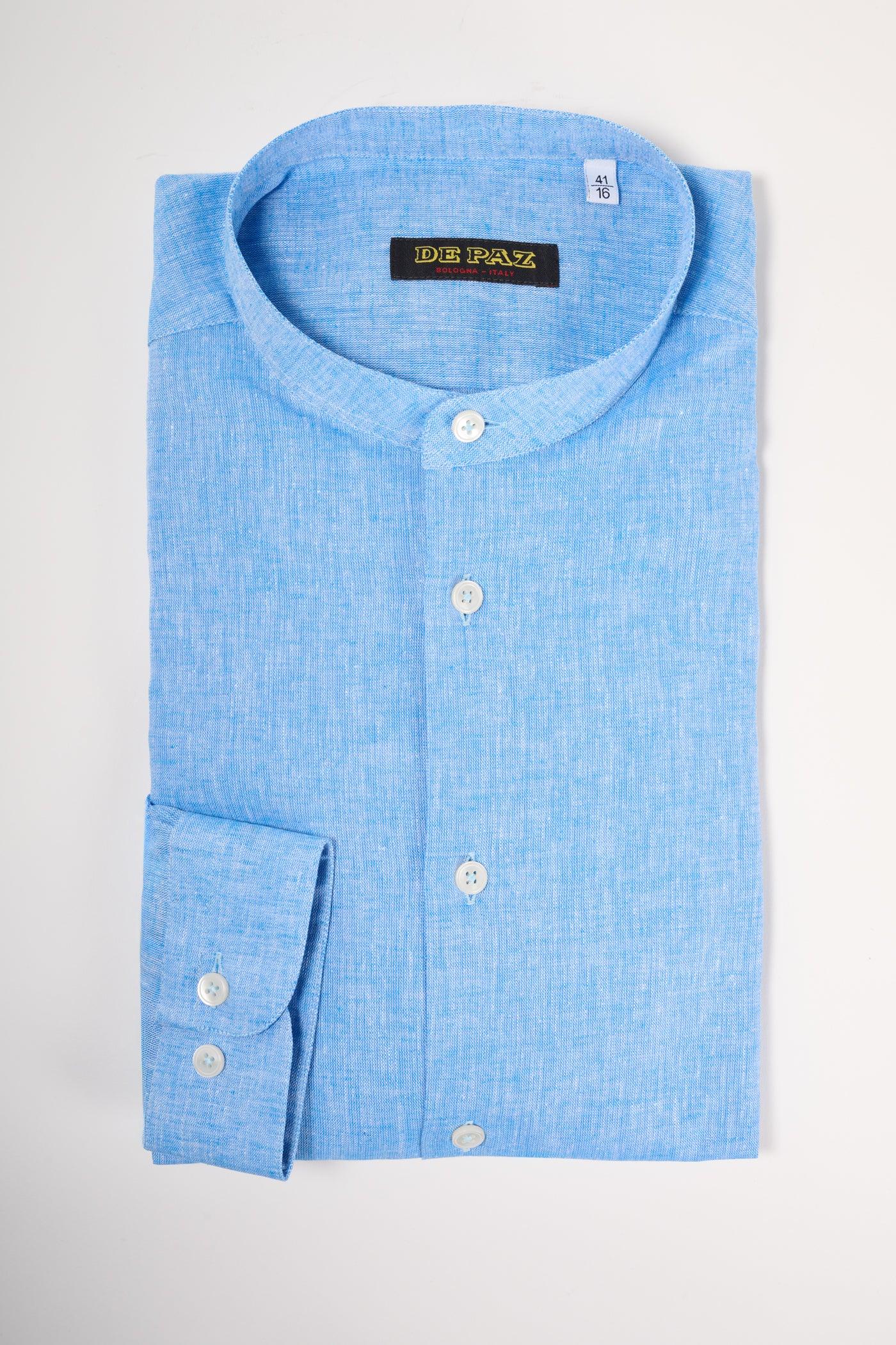 Mandarin collar lino/cotone - DE PAZ