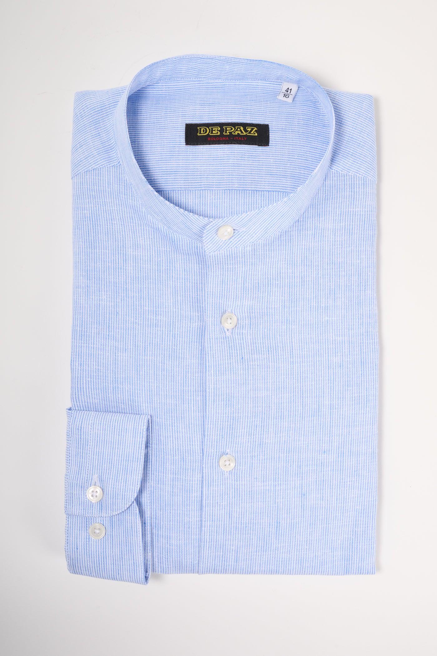 Mandarin collar lino/cotone - DE PAZ