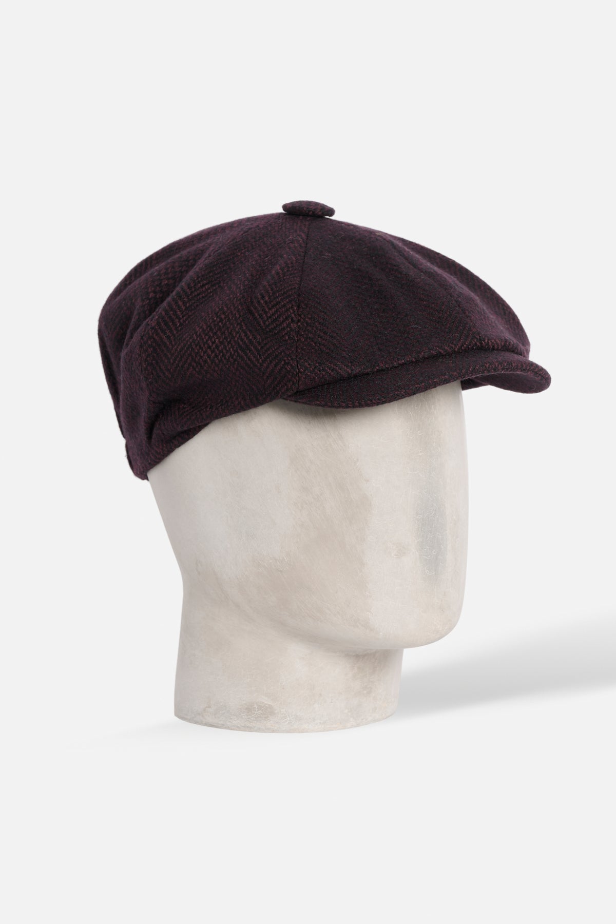 Cap Otto Spicchi De Paz Lambswool Herringbone bordeaux
