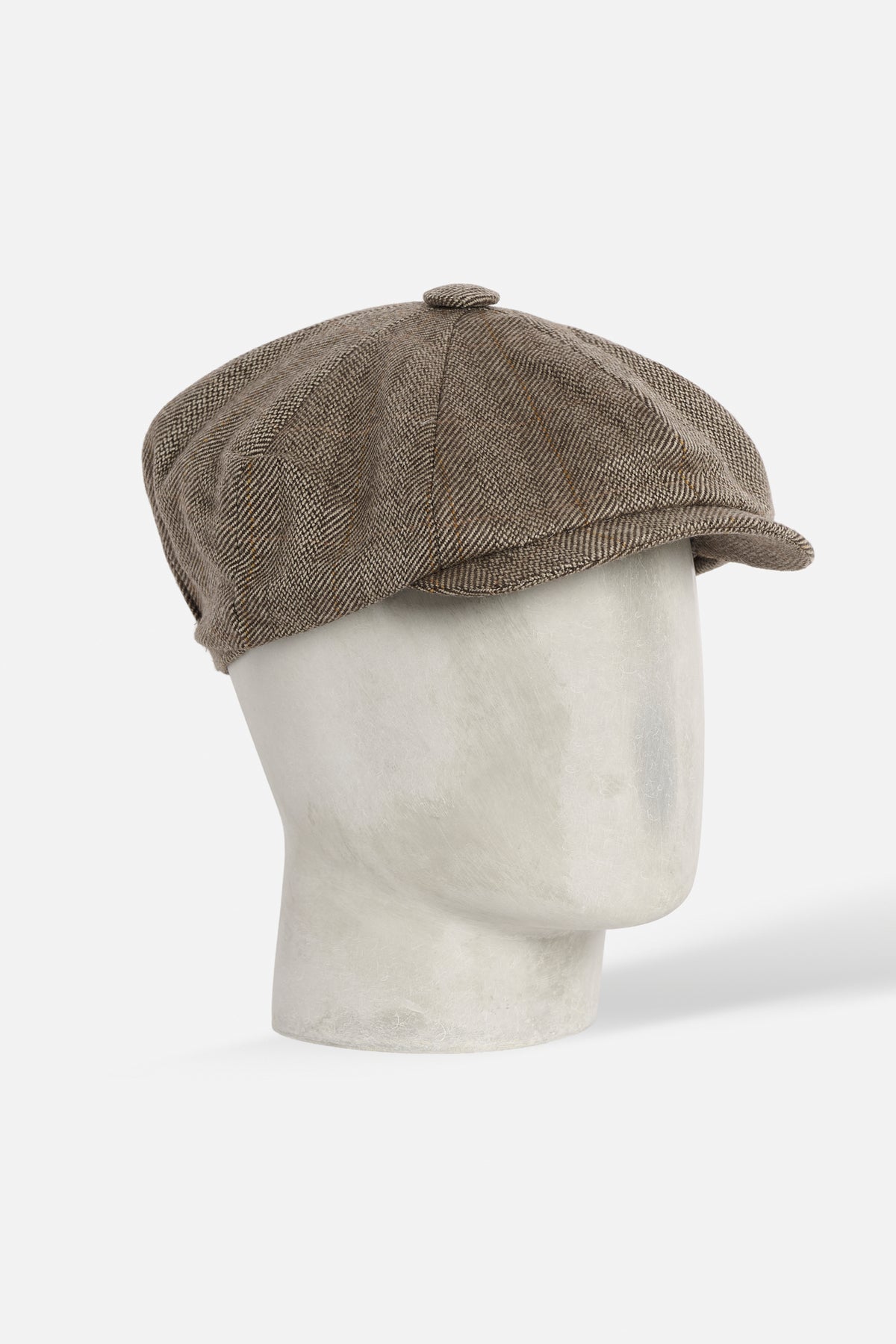 Cap Otto Spicchi De Paz in Lambswool Herringbone tortora