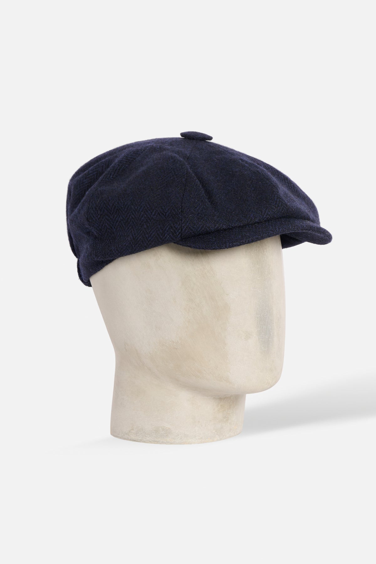 Cap Otto Spicchi De Paz Shetland Herringbone blu navy