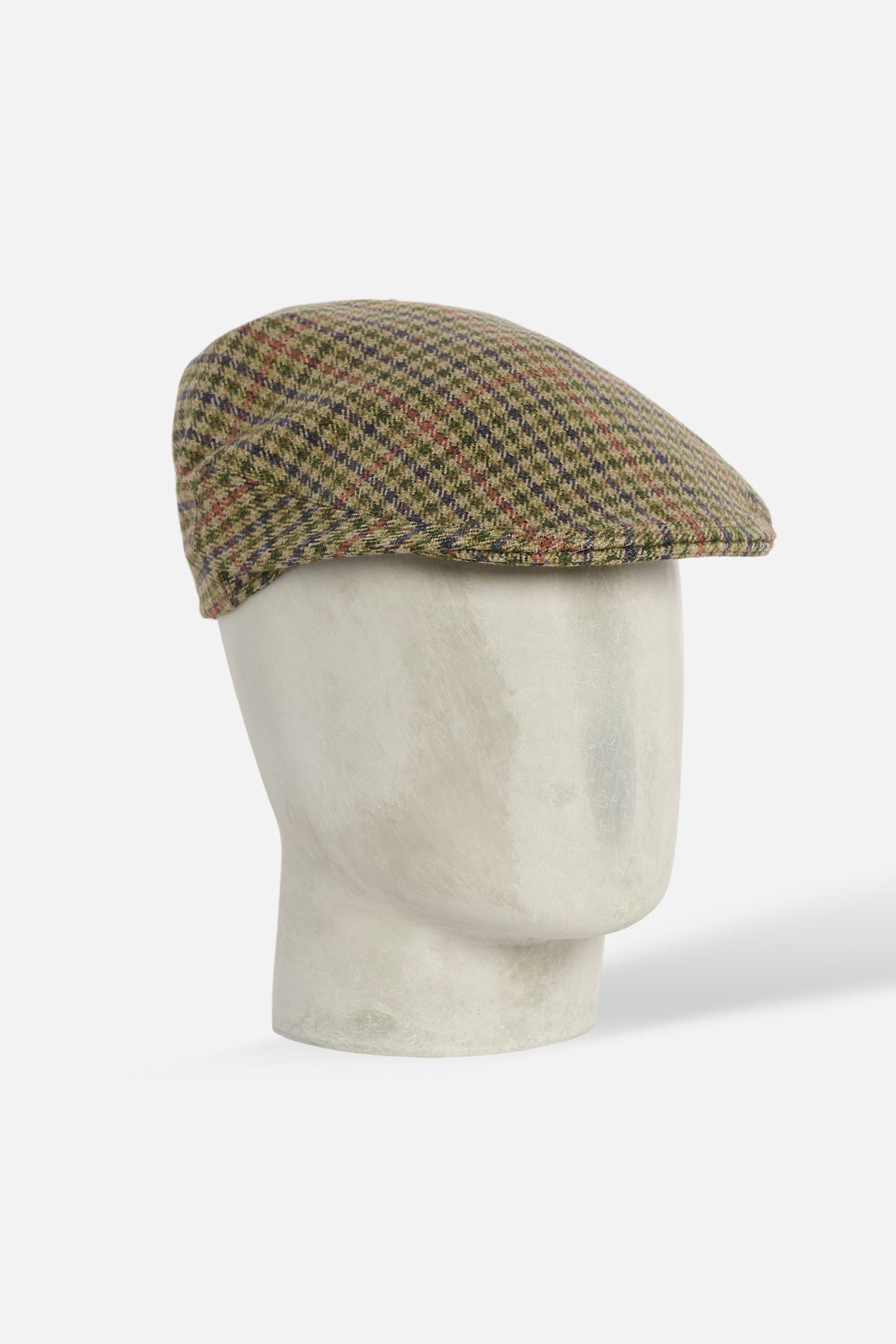 De Paz Original Cap in Scottish Tweed verde pied de poule