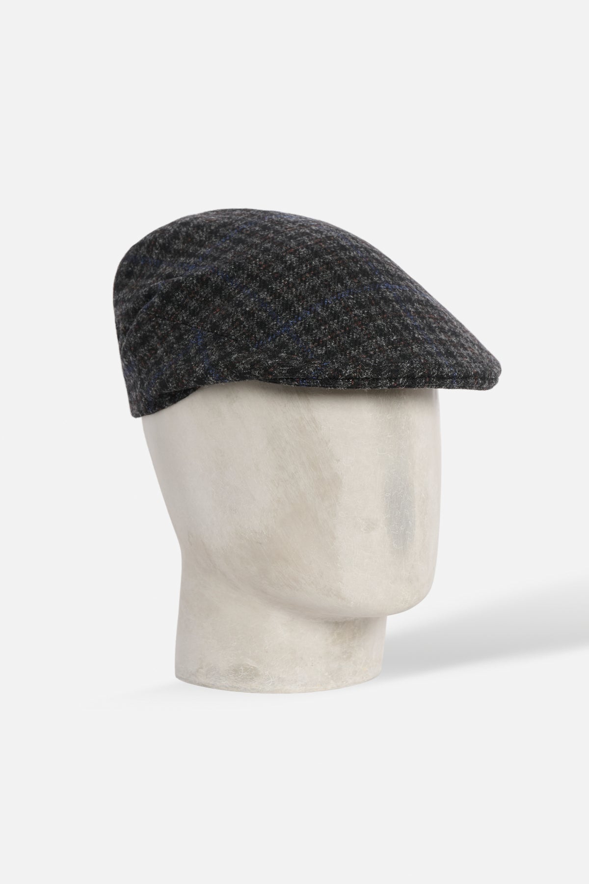 De Paz Original Cap in Lambswool grigio scuro a quadri