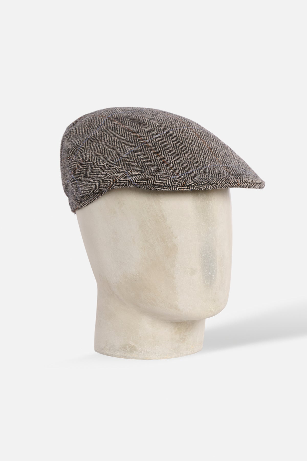 De Paz Original Cap in Saxony Tweed grigio Herringbone