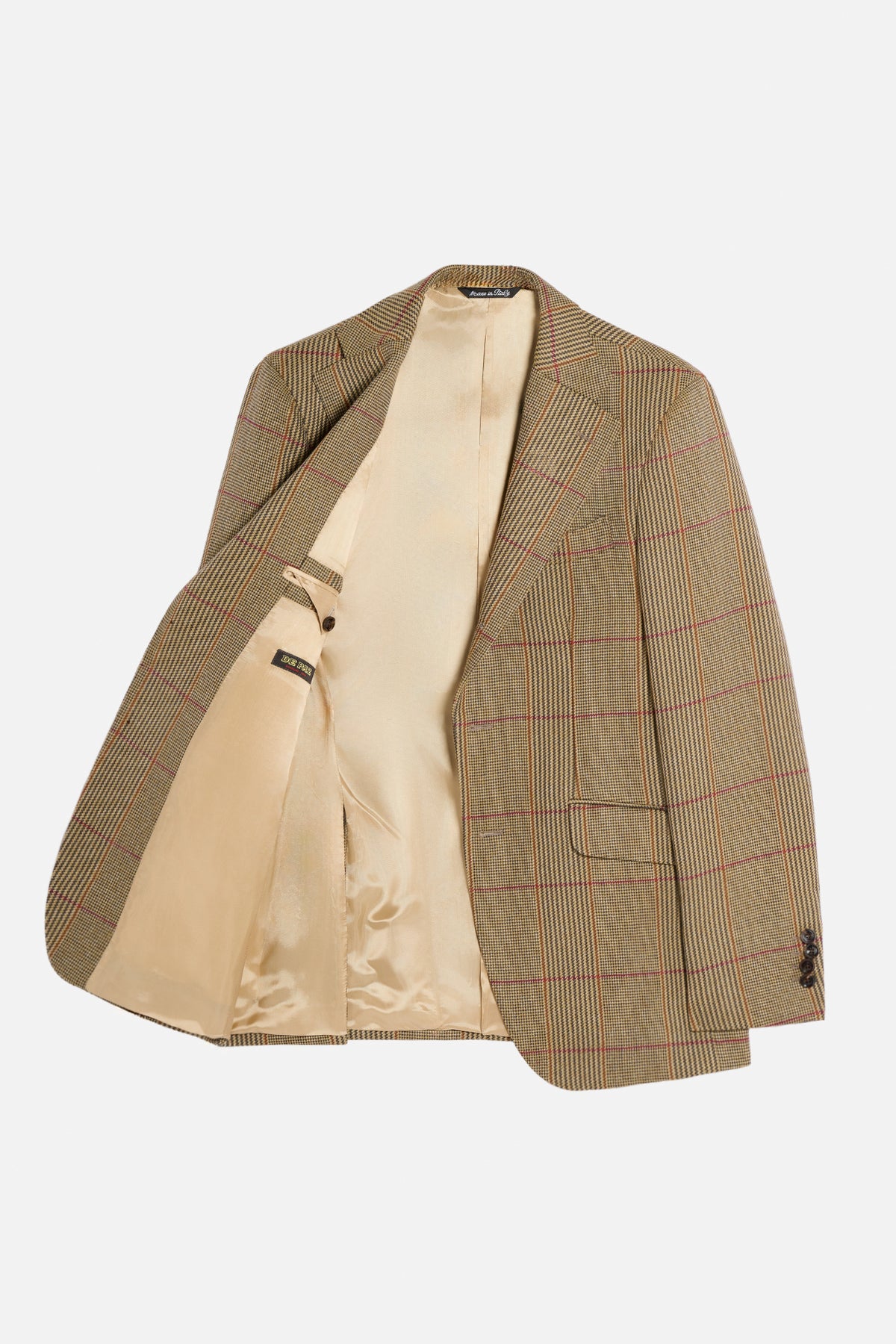 Giacca Foderata in Scottish Tweed – Beige a Scacchi