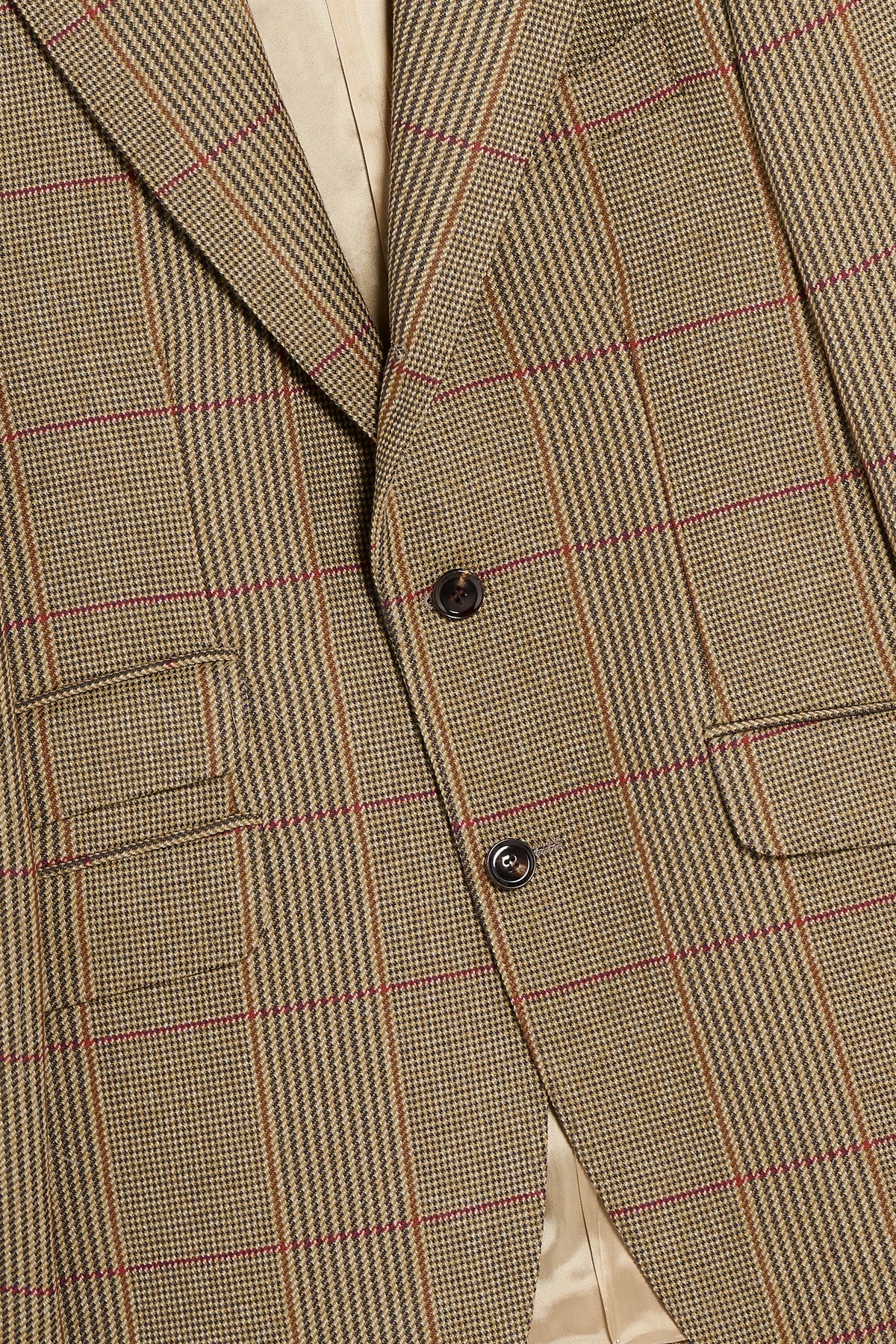 Giacca Foderata in Scottish Tweed – Beige a Scacchi