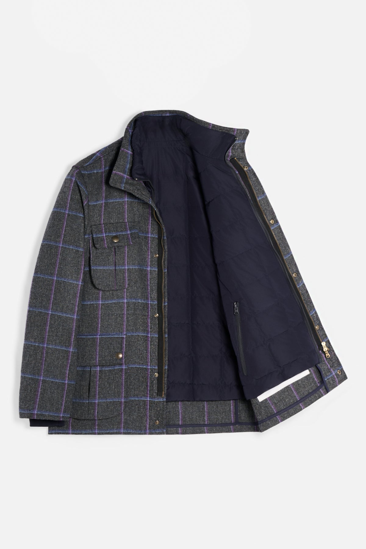 Giaccone 3 in 1 in Scottish Tweed - Grigio