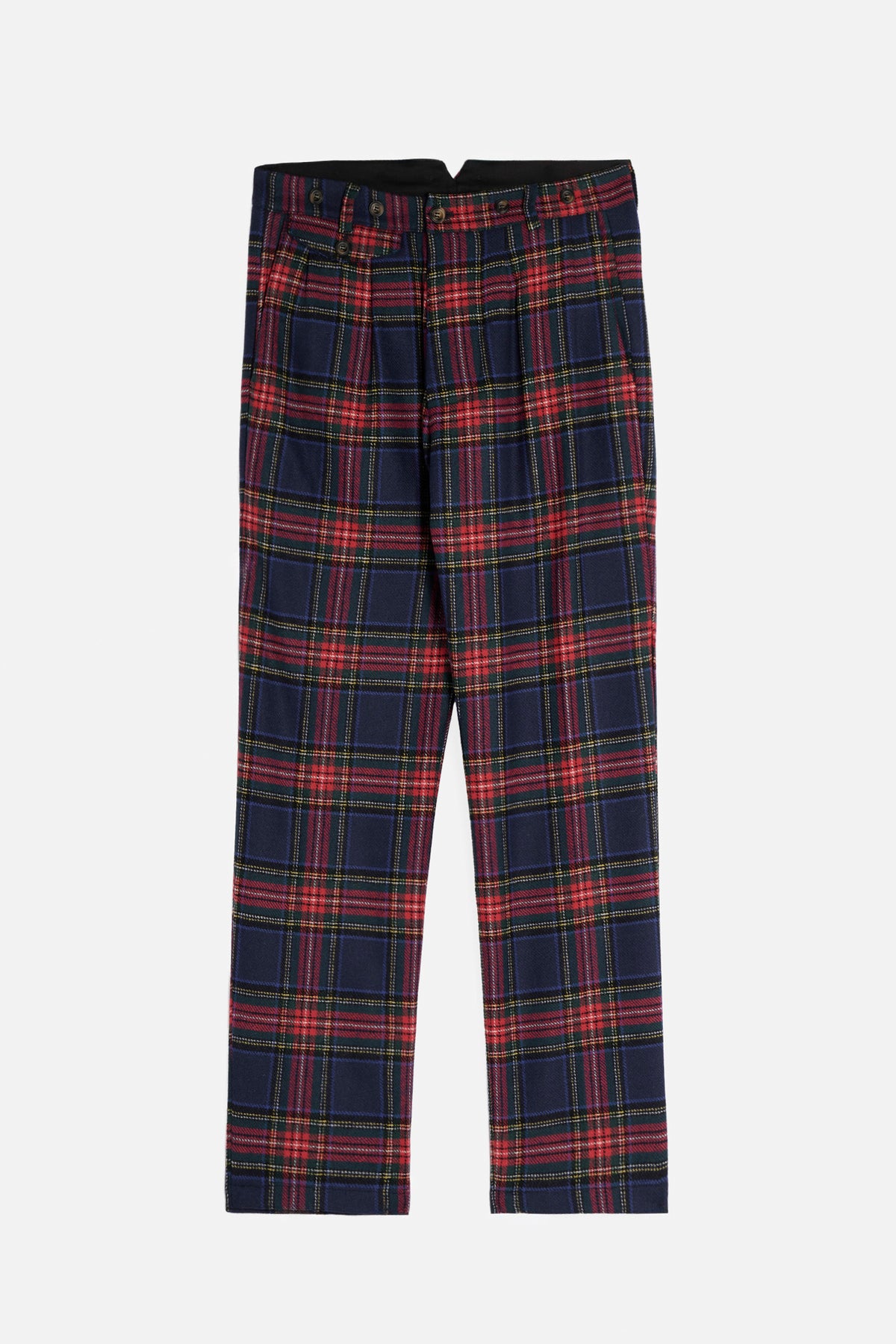Pantalone John De Paz in Shetland Tweed tartan Blue Stewart a base blu