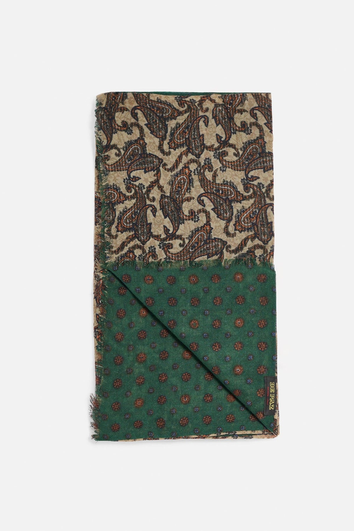 Stola Lana Double Face Verde Salvia e Beige