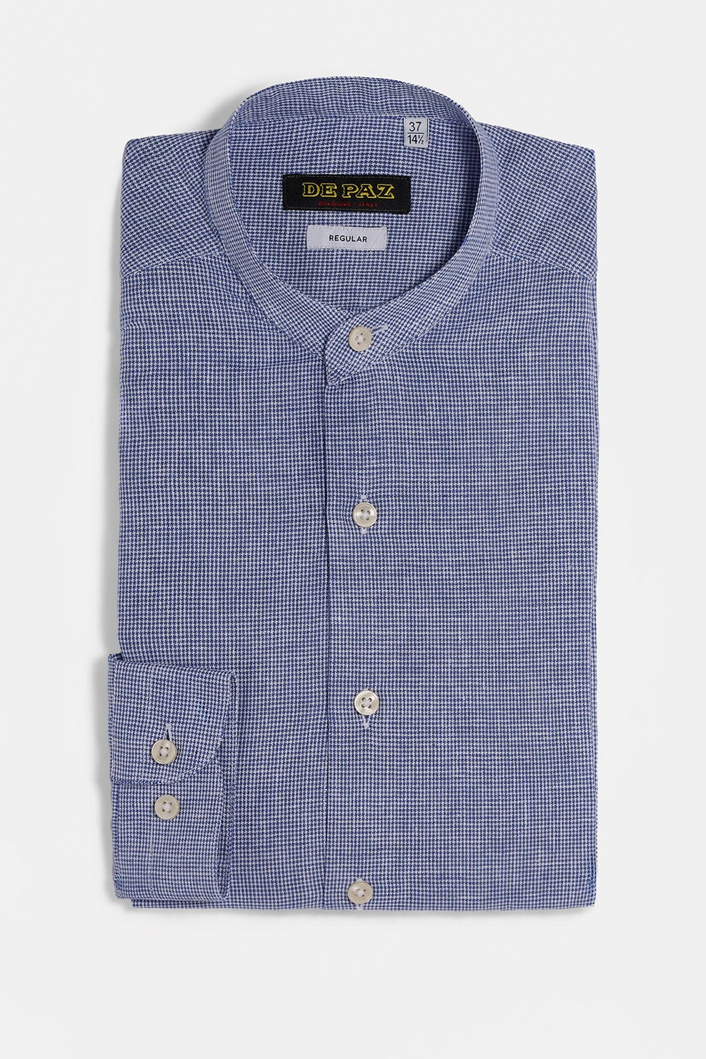 Mandarin collar lino/cotone