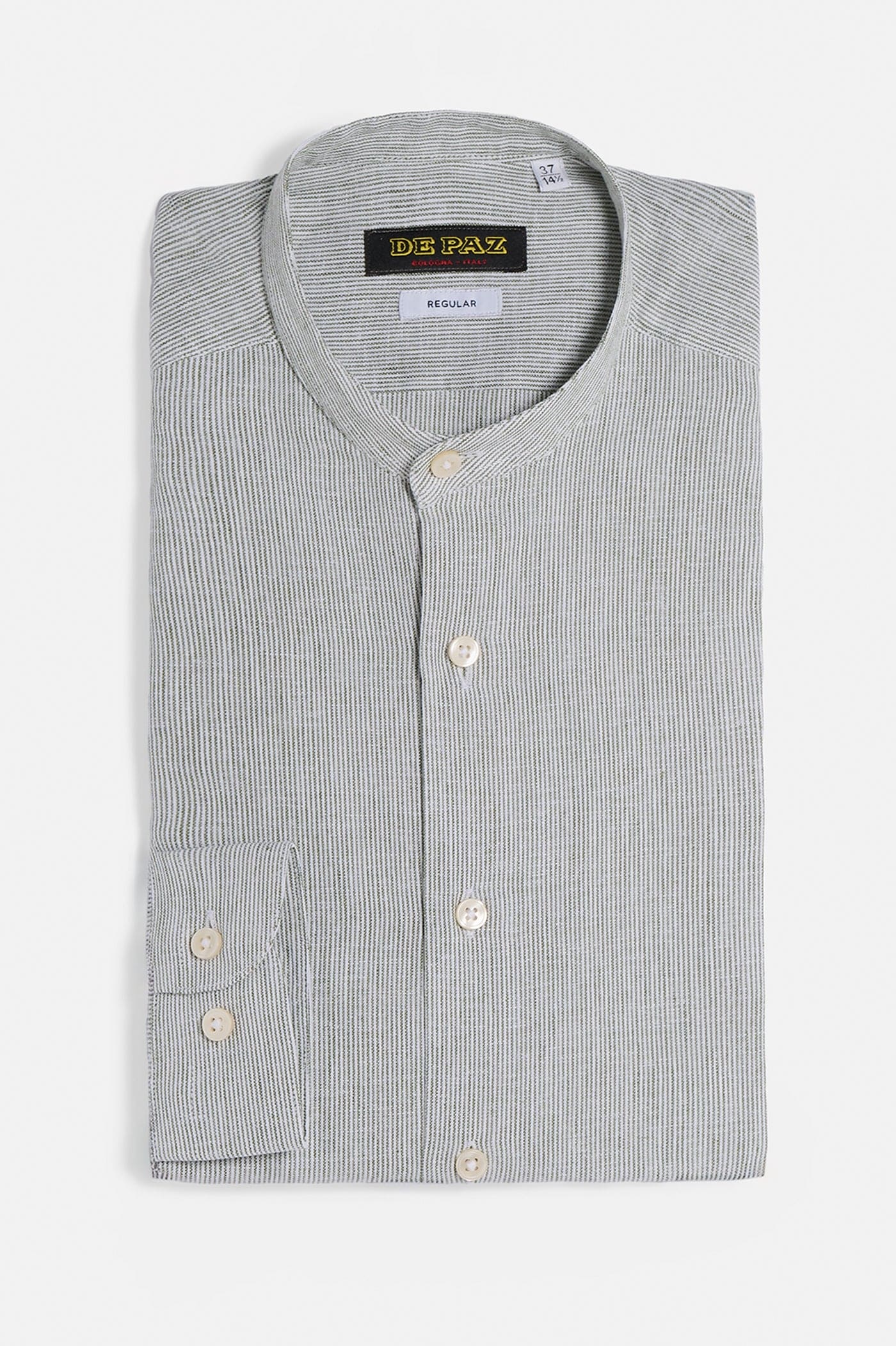 Mandarin Collar lino/cotone
