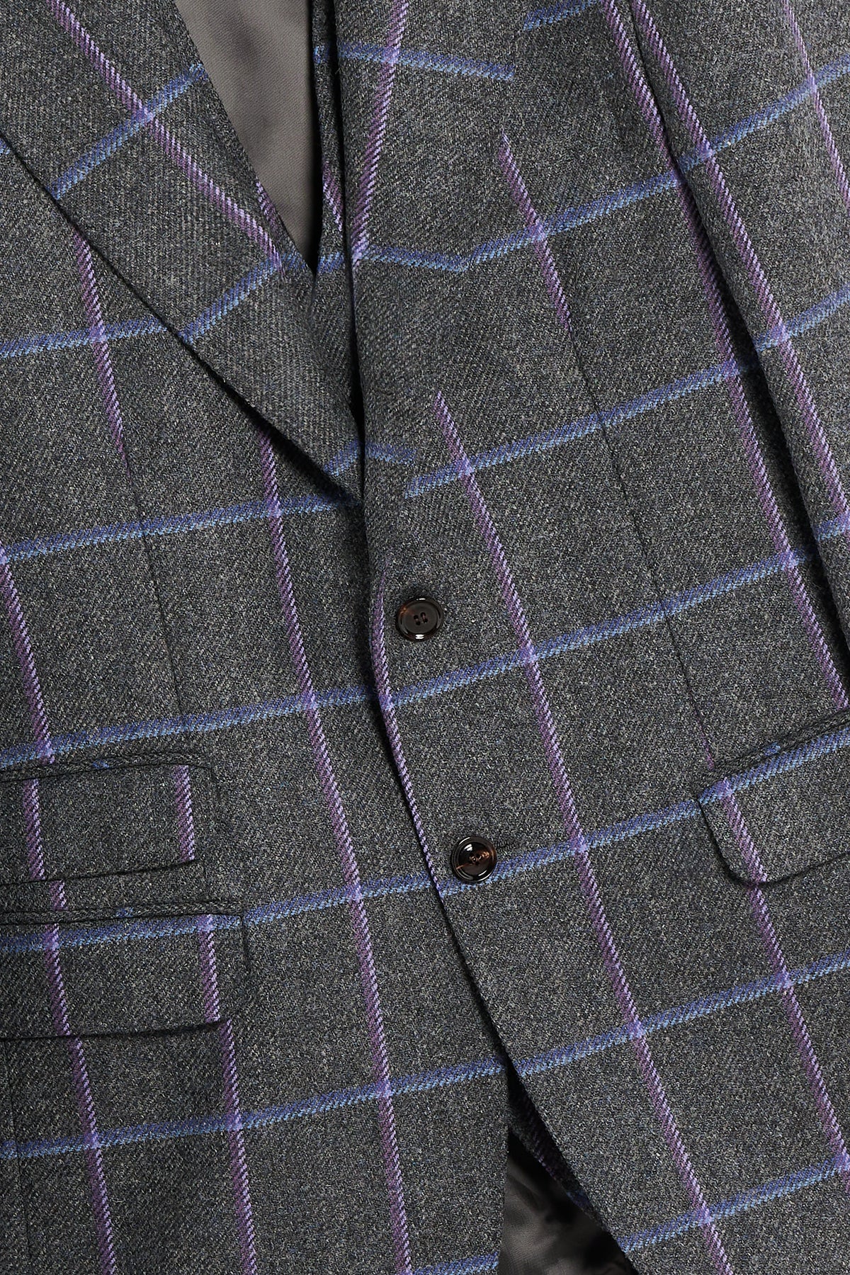 Abito con Gilet in Scottish Tweed – Grigio a grandi scacchi