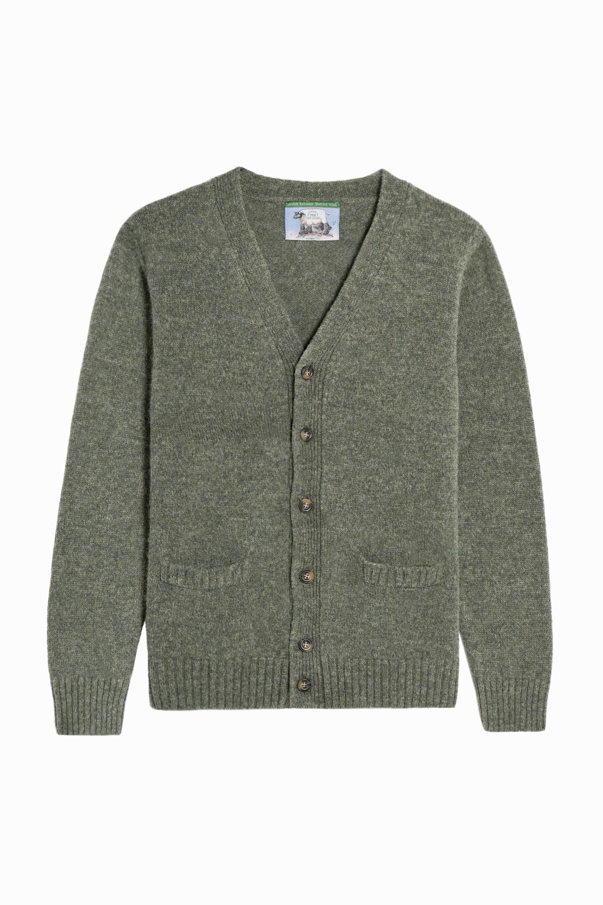 Cardigan Shetland - Verde Melange