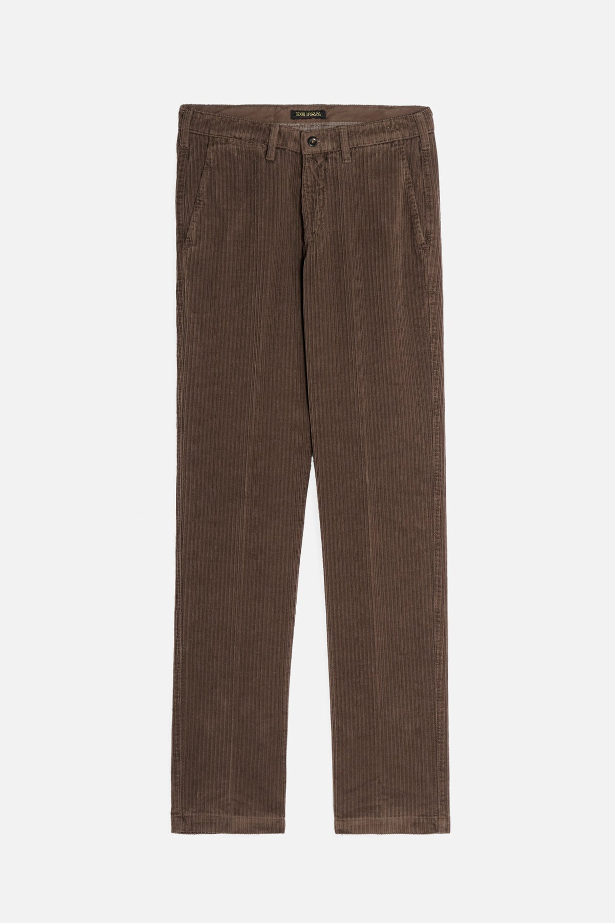 Pantalone Chinos De Paz in velluto marrone con vestibilità regolare
