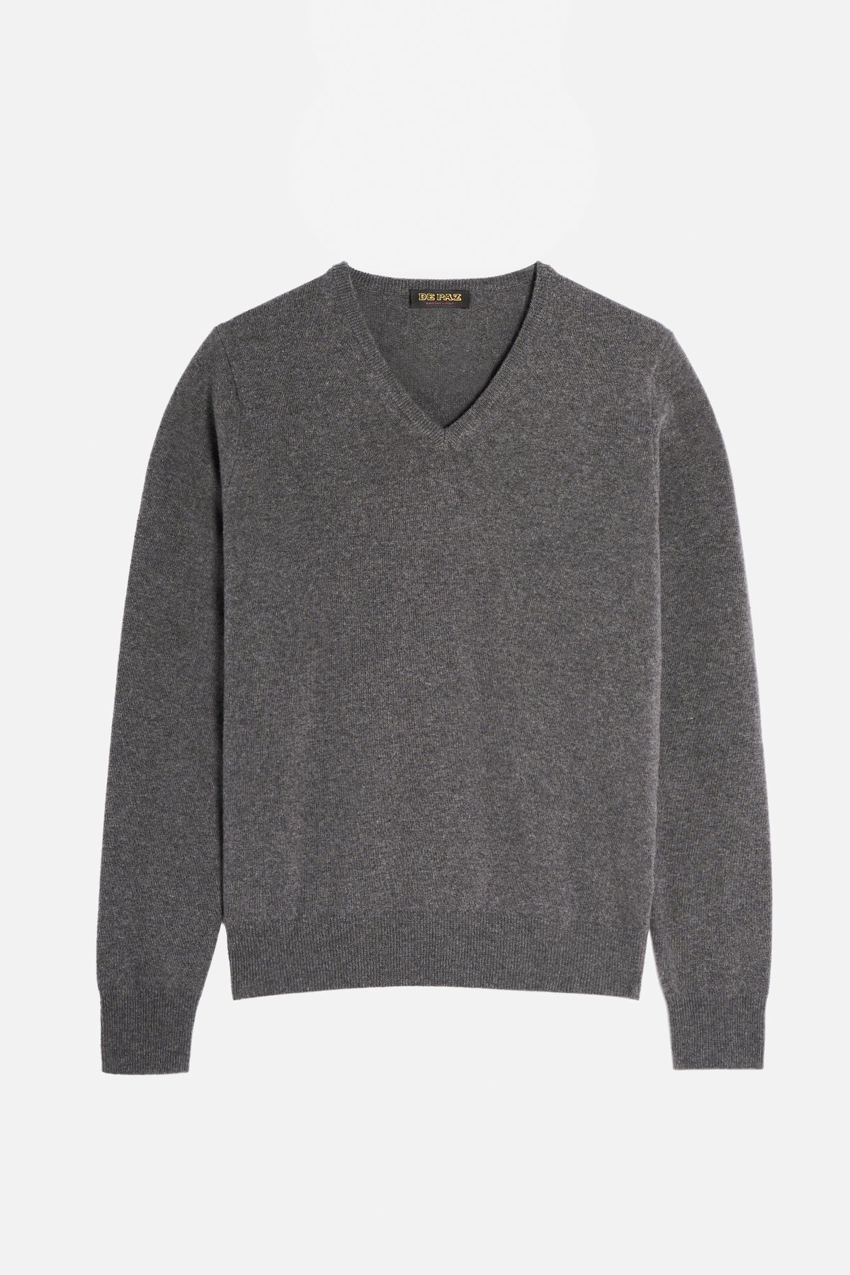 Collo a V in Merino/Cashmere - Grigio