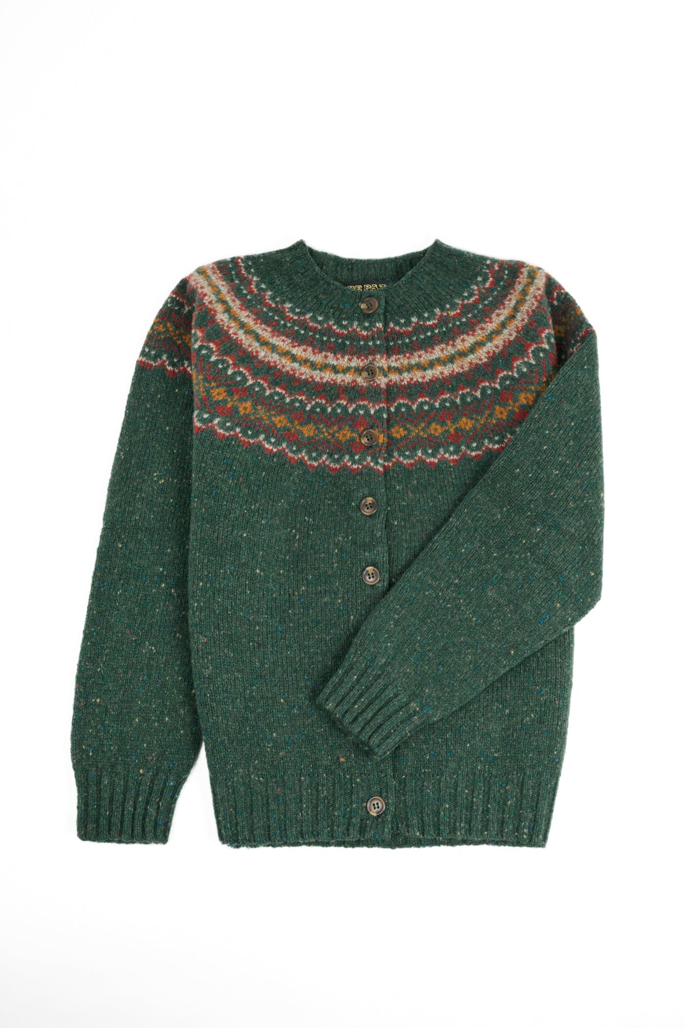 Cardigan donegal tweed yoke