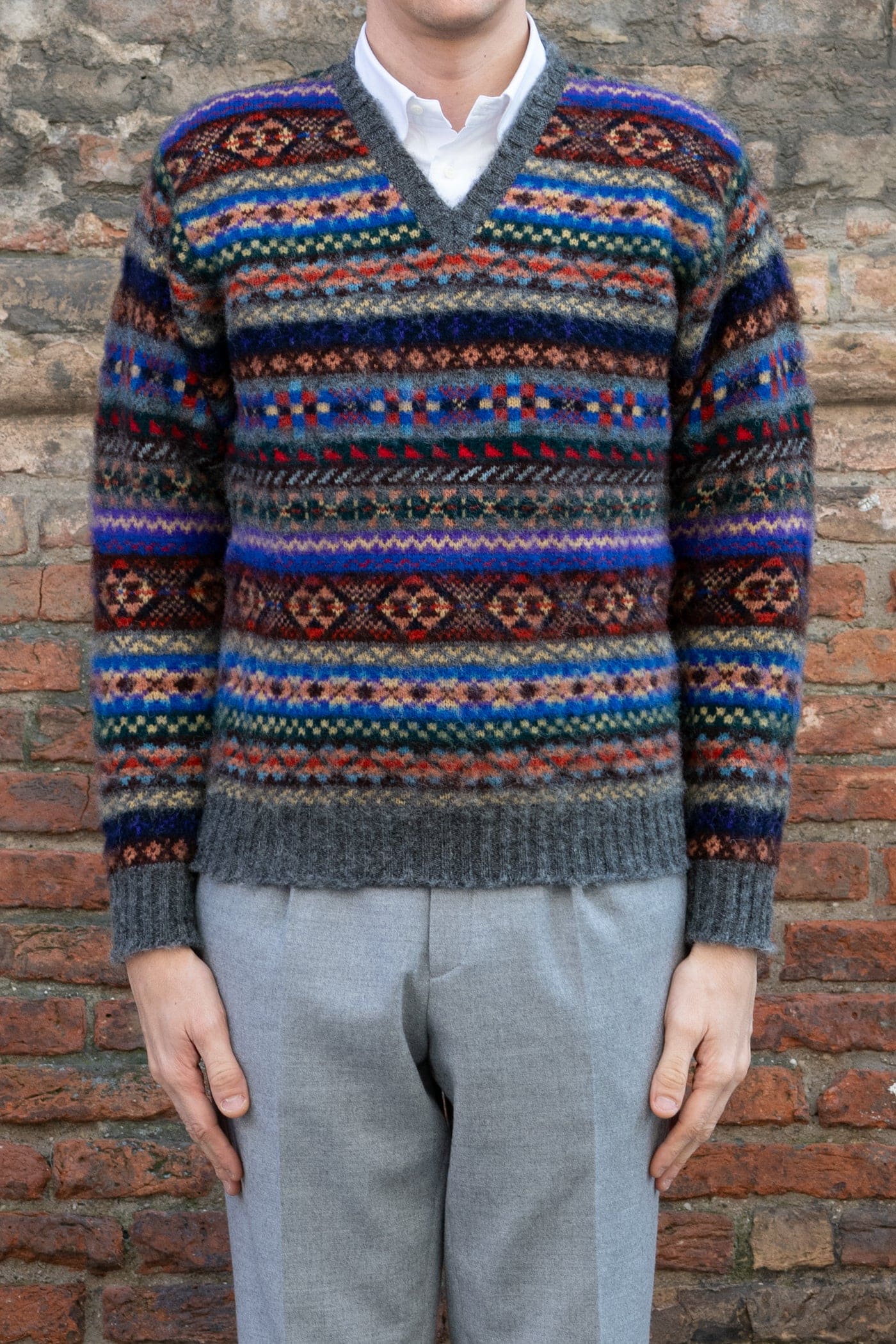 Collo a V fairisle