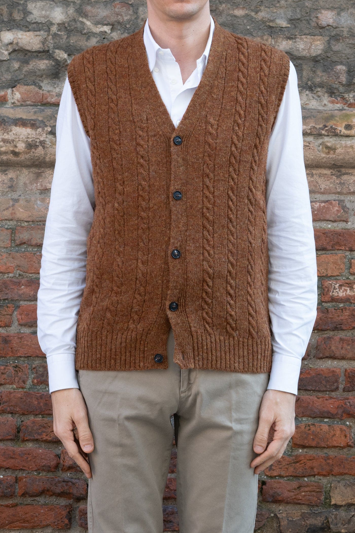 Shetland gilet bottoni