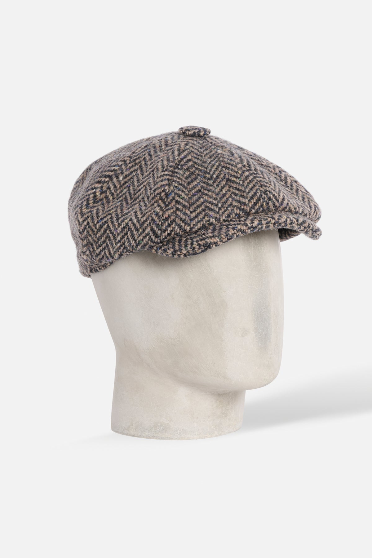 Cap Otto Spicchi De Paz in Donegal Tweed Herringbone beige