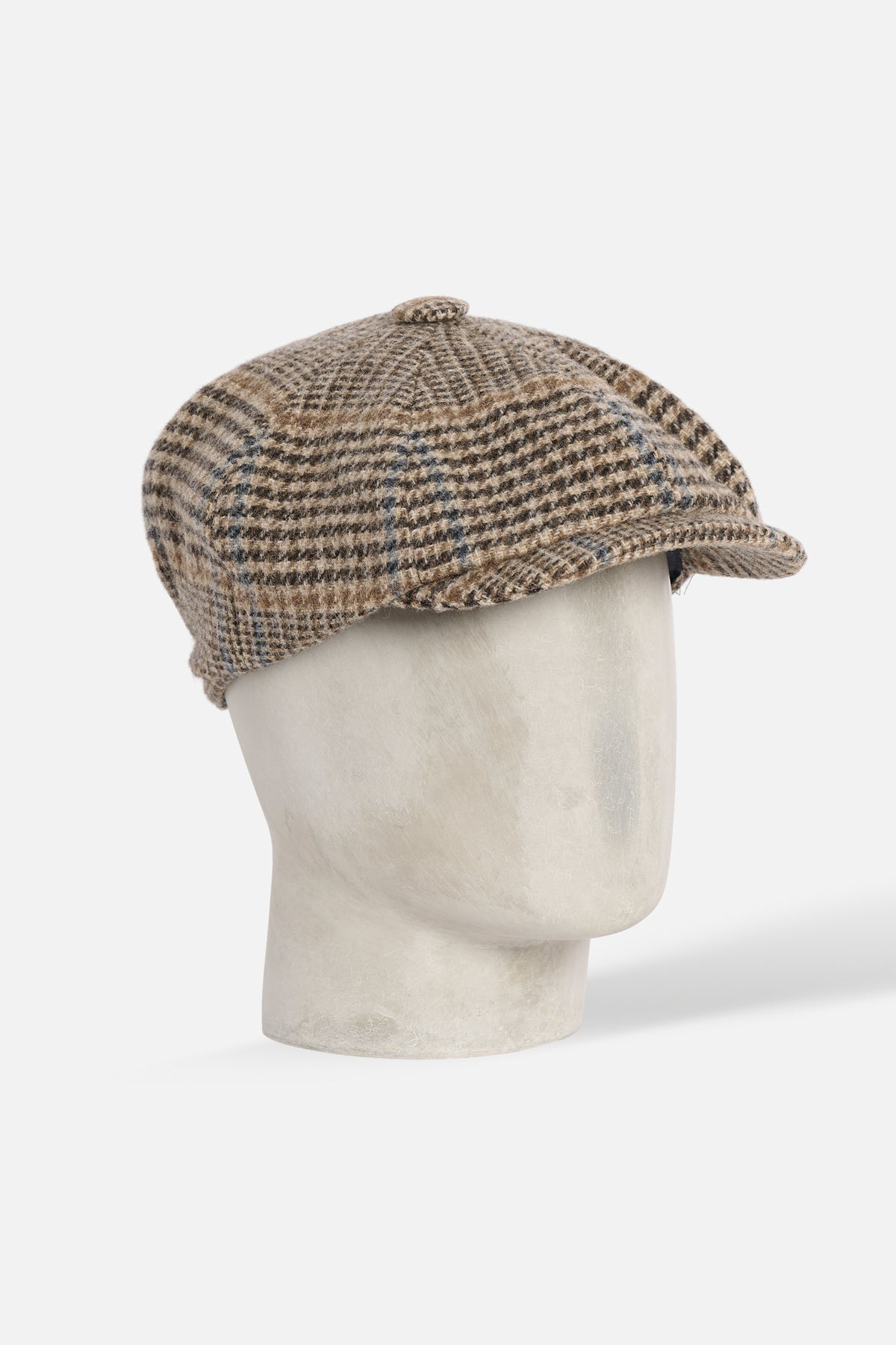Cap Otto Spicchi De Paz Shetland beige pied de poule