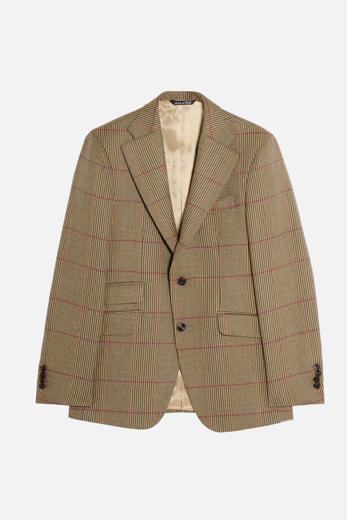 Giacca Foderata in Scottish Tweed – Beige a Scacchi