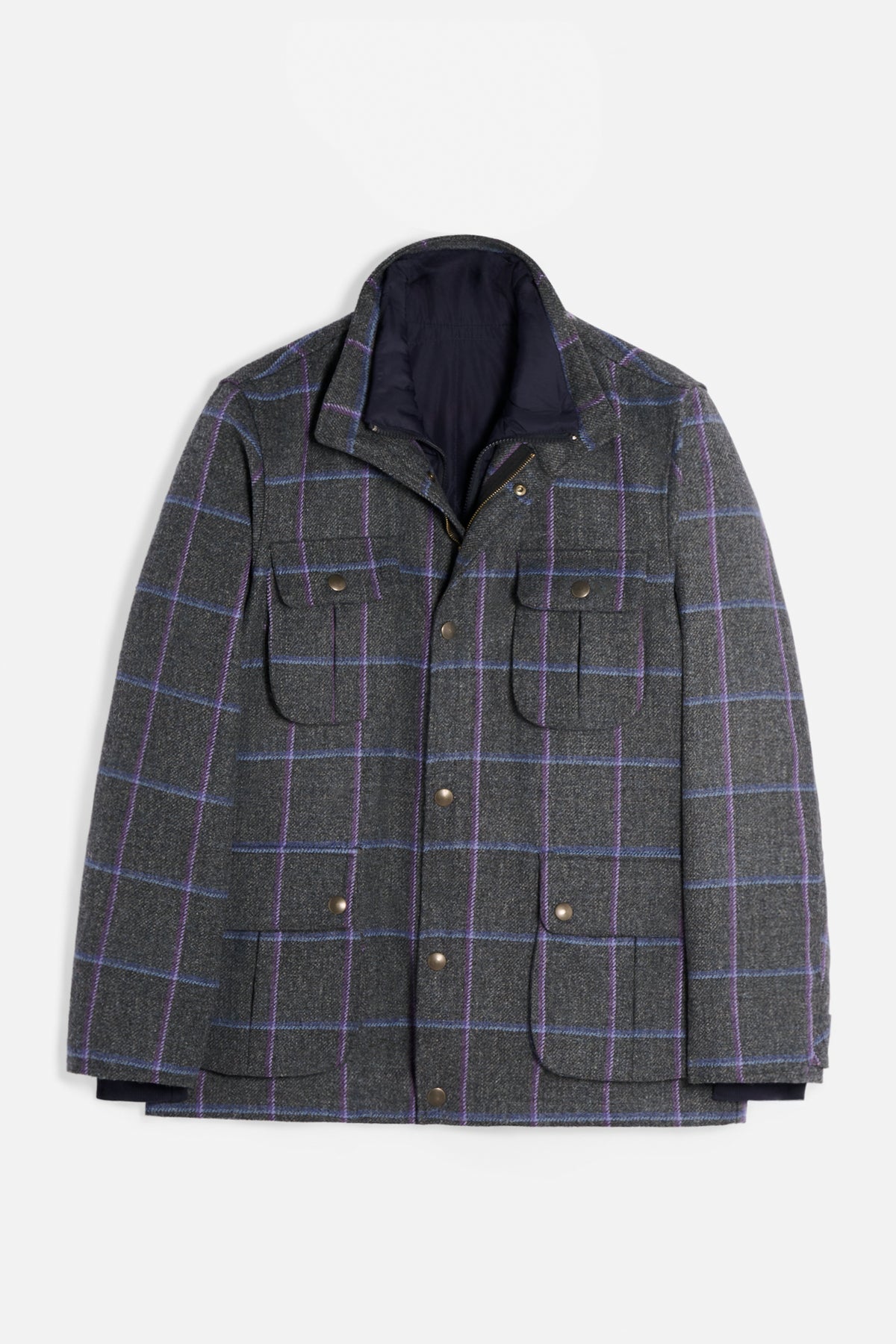 Giaccone 3 in 1 in Scottish Tweed - Grigio