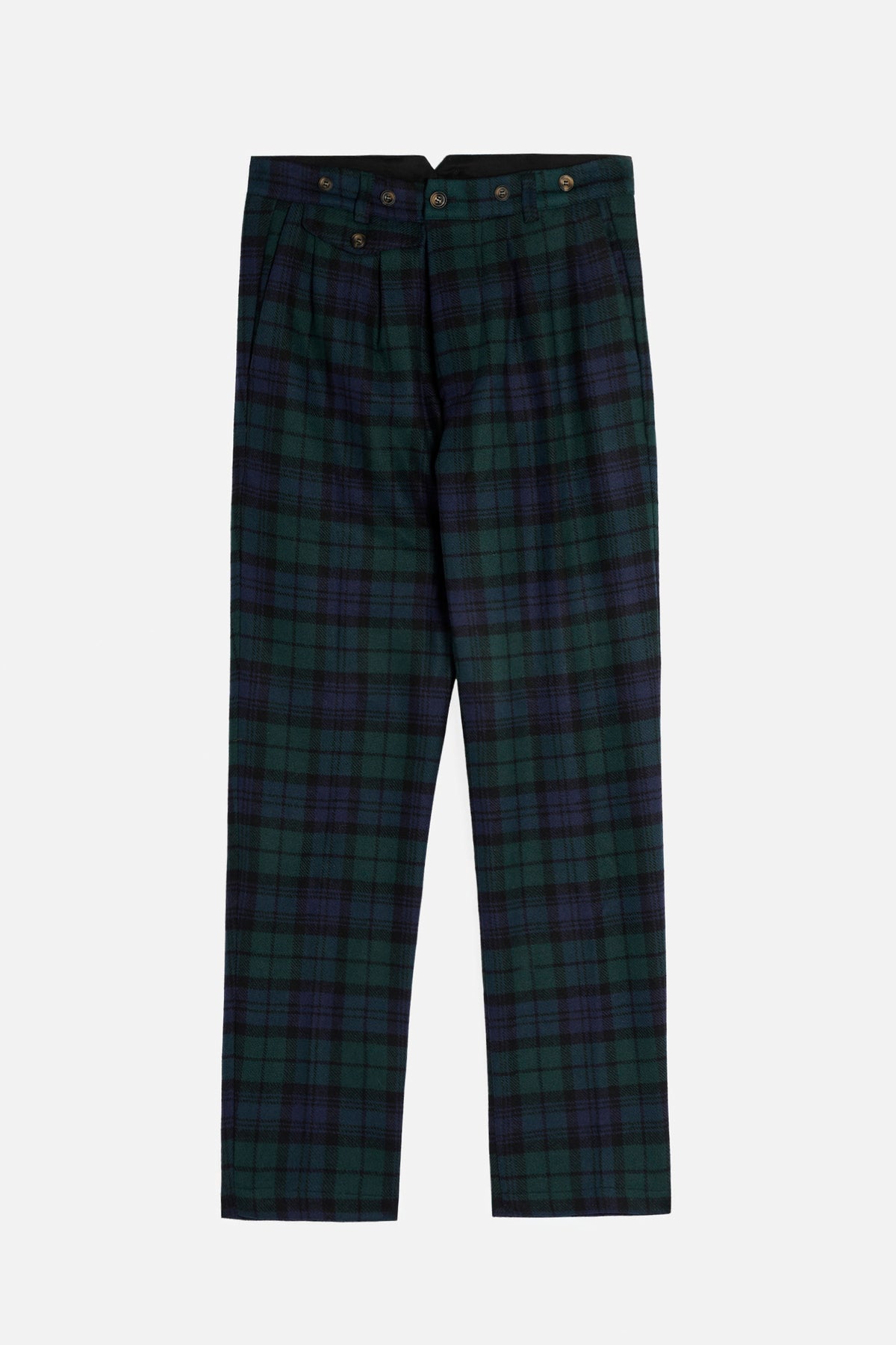 Pantalone John De Paz in Shetland Pantalone John De Paz in Shetland Tweed tartan Black Watch blu navy e verde