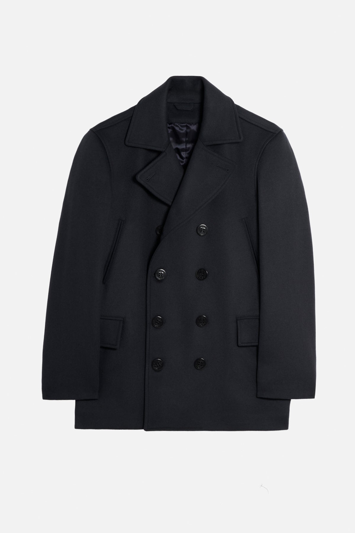 Peacoat in Lana Melton - Blu Navy